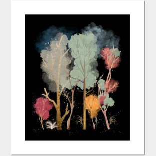 Watercolor Fall Forest Posters and Art